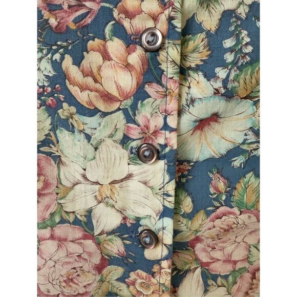 Vintage 1980’’s/90’s Alison J Cottage Core Floral Fit & Flare Midi Dress - Picture 9 of 13